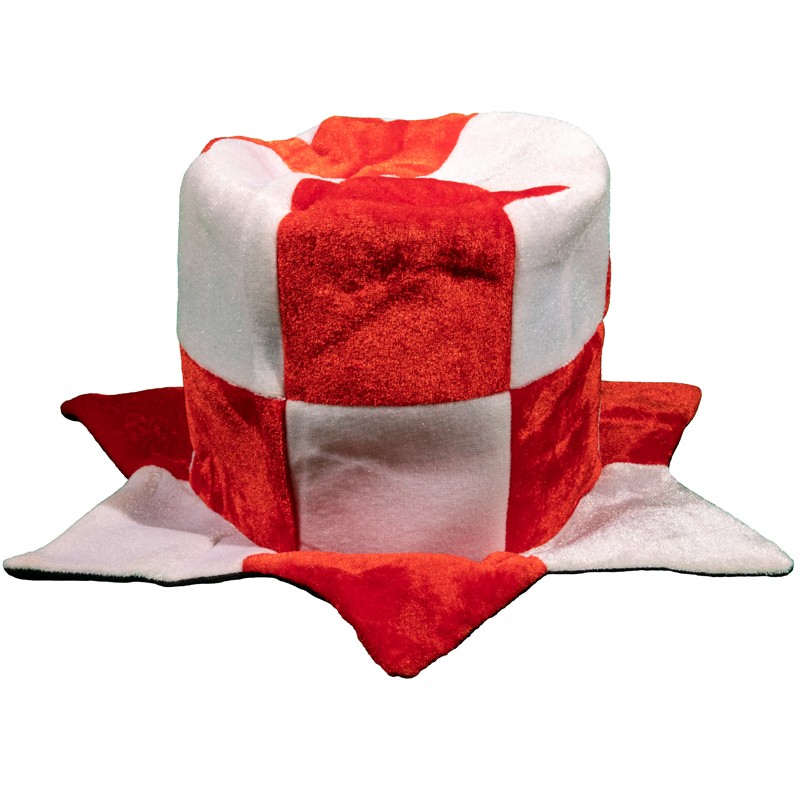 Cappello a cilindro biancorosso